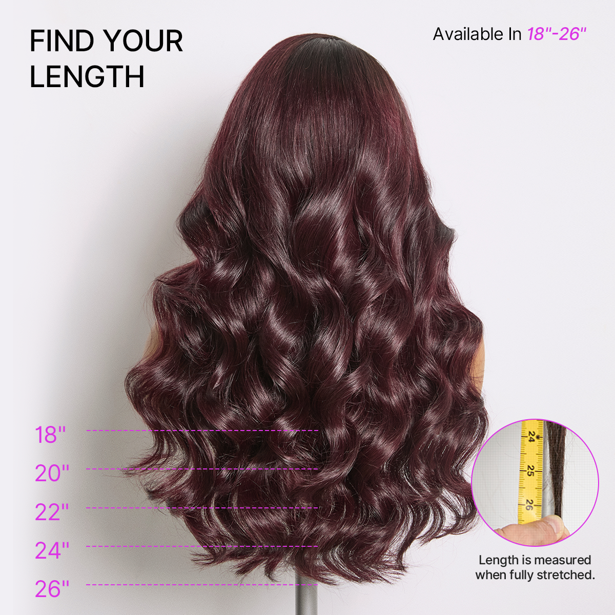 Luvme All-Day Comfort Wig 180% Density Rich Dark Plum Loose Body Wave PartingMax Glueless 7x6 Closure HD Lace Wig Pre-Cut Lace