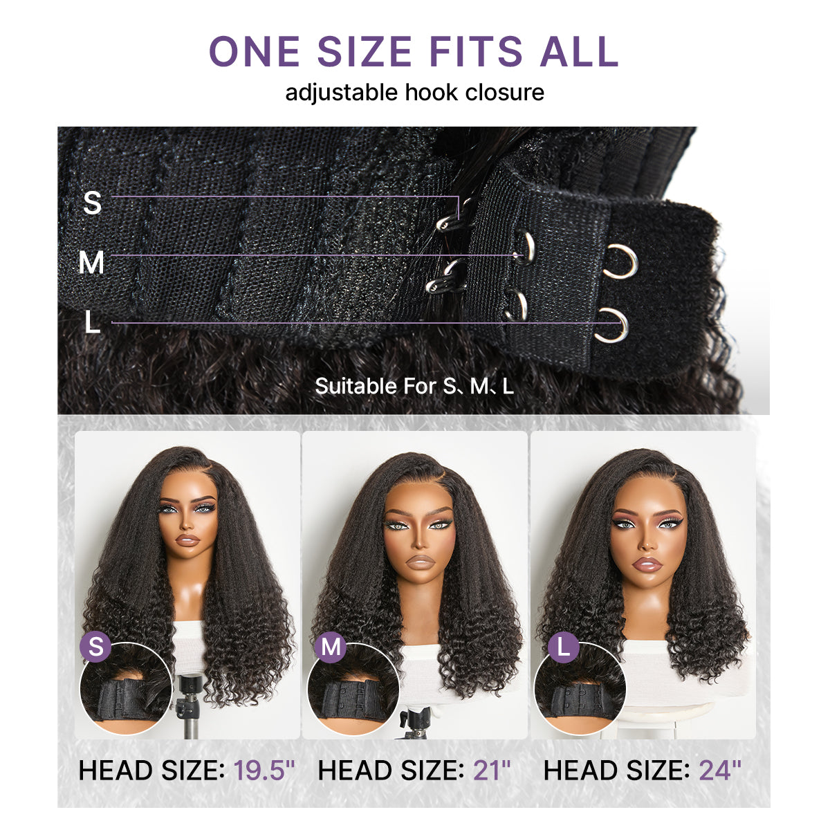 Luvme All-Day Comfort Wig PartingMax Natural Black Kinky Straight to Curly 7x6 Closure HD Lace Glueless Wig Pre Cut Lace
