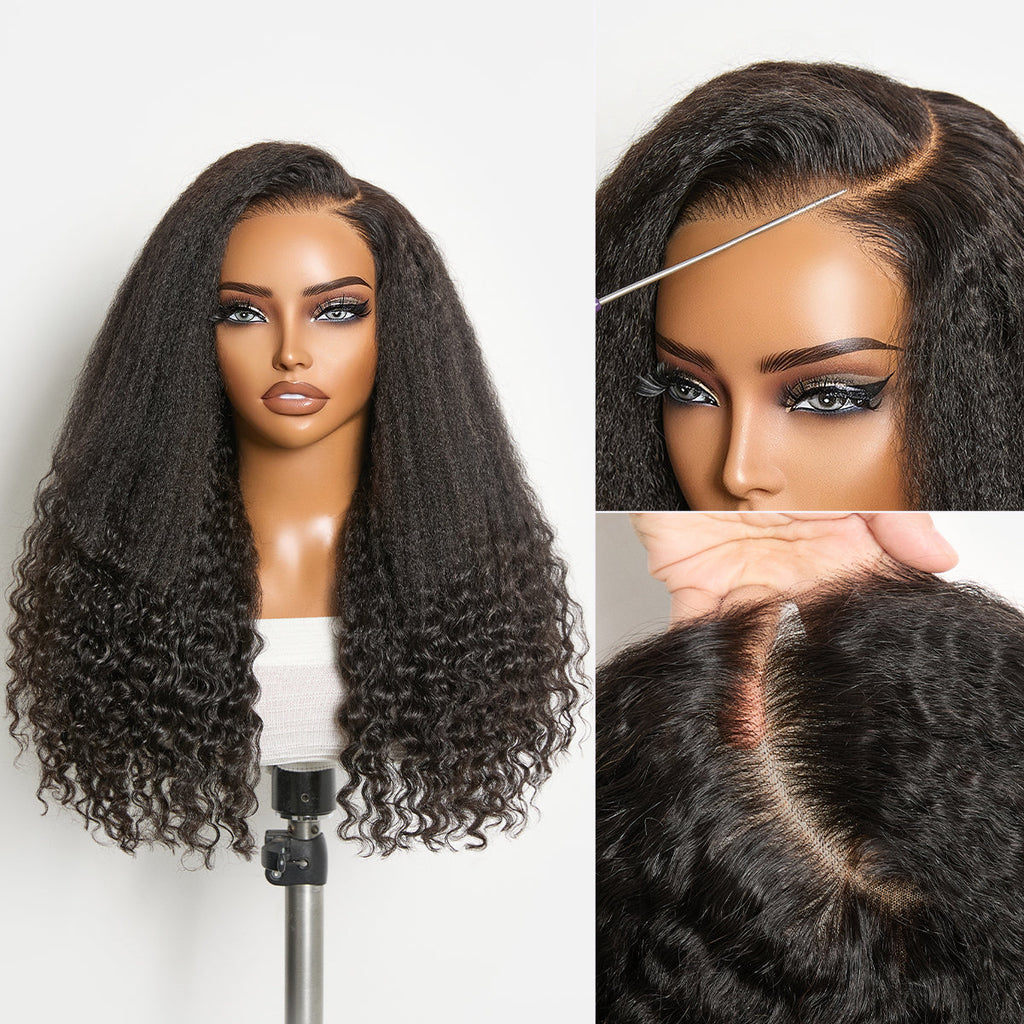 Luvme All-Day Comfort Wig PartingMax Natural Black Kinky Straight to Curly 7x6 Closure HD Lace Glueless Wig Pre Cut Lace