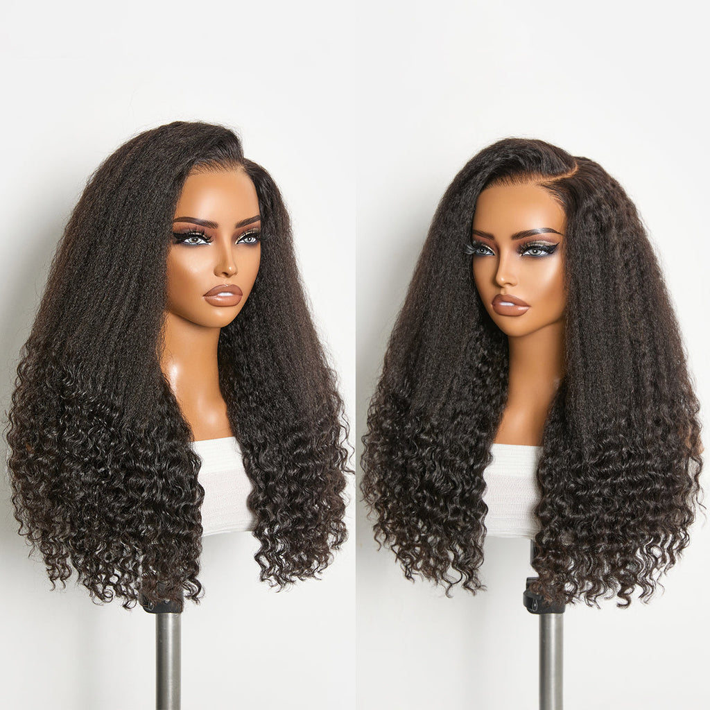 Luvme All-Day Comfort Wig PartingMax Natural Black Kinky Straight to Curly 7x6 Closure HD Lace Glueless Wig Pre Cut Lace