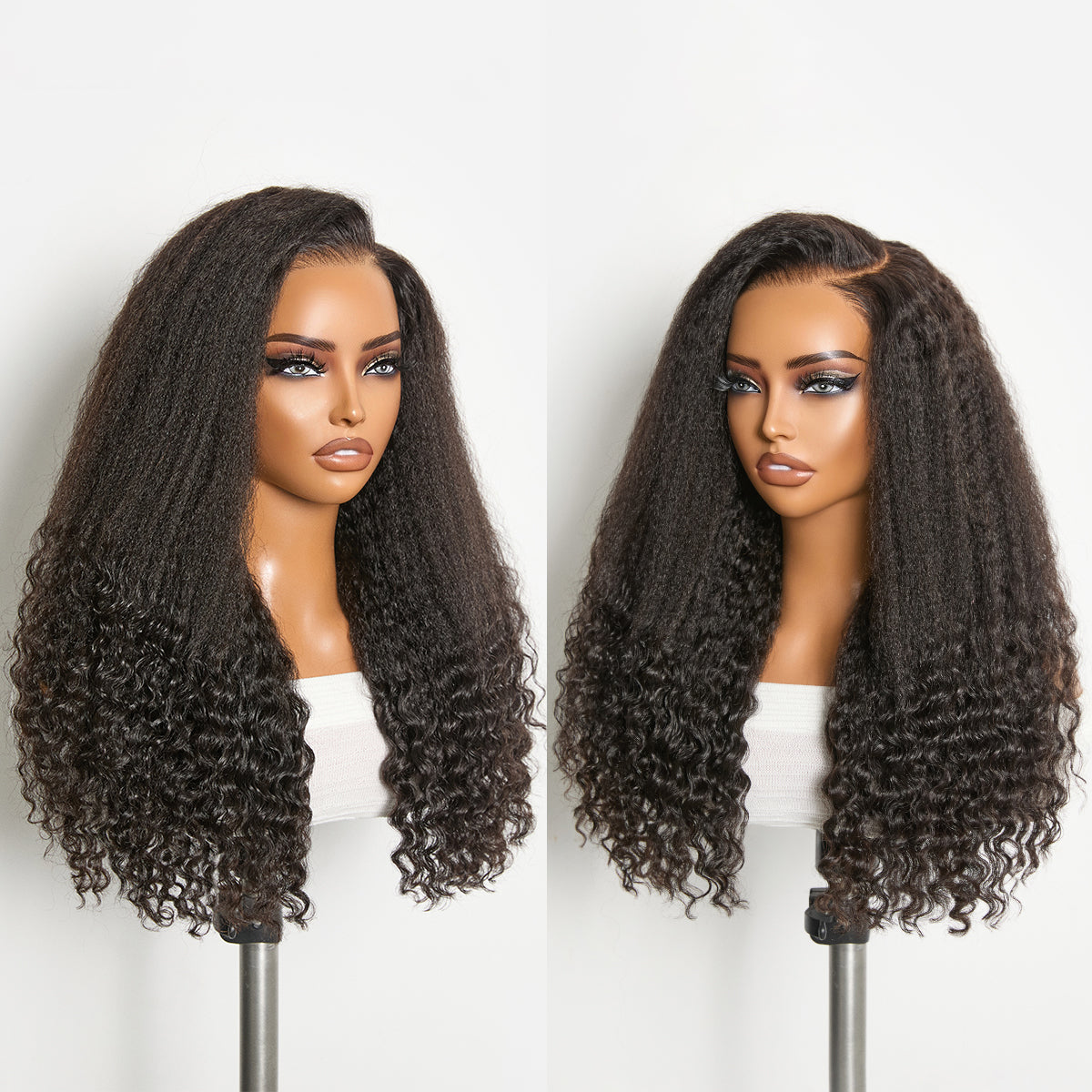 Luvme All-Day Comfort Wig PartingMax Natural Black Kinky Straight to Curly 7x6 Closure HD Lace Glueless Wig Pre Cut Lace