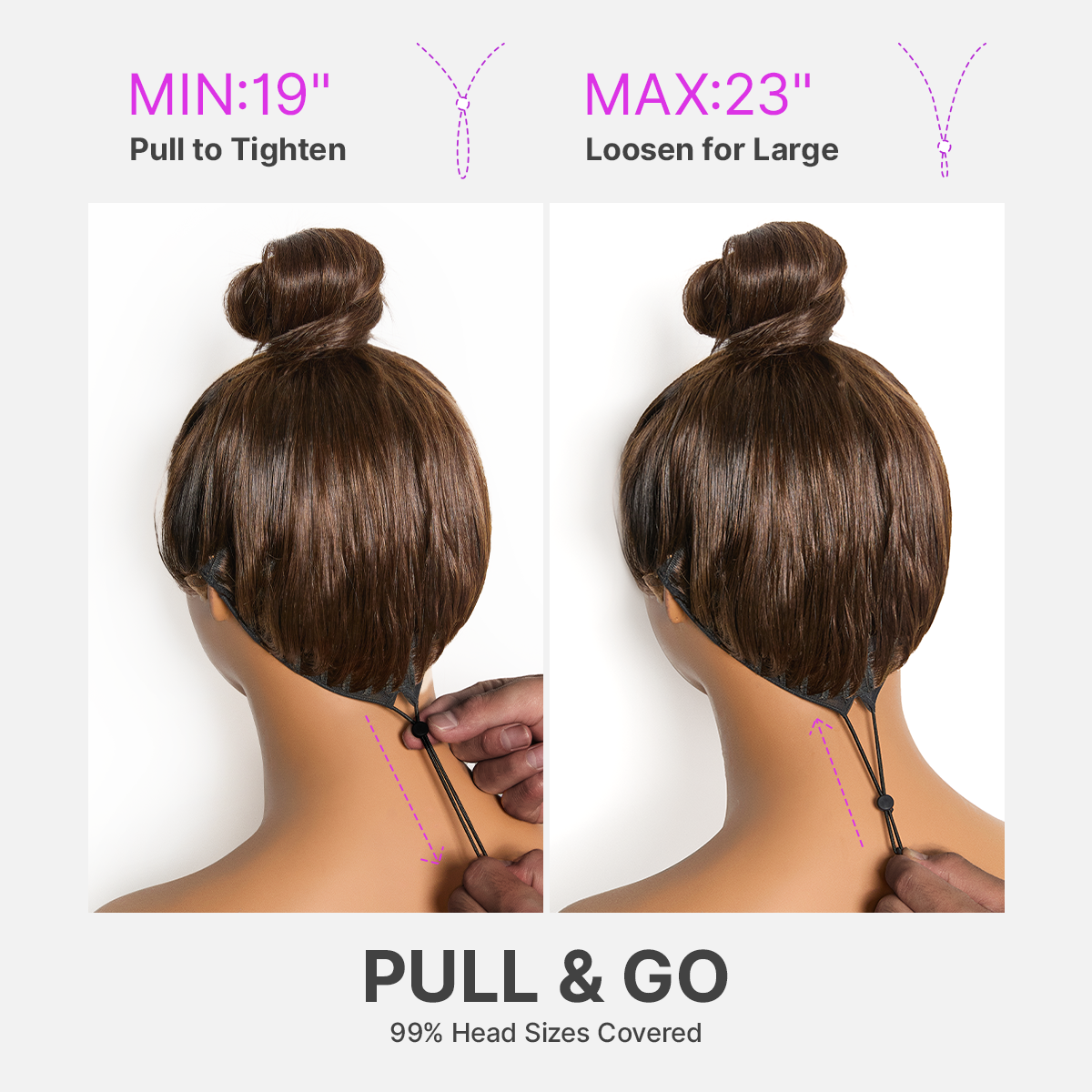 PreMax Wigs - Chestnut Brown with Honey Blonde Highlights Silky Straight 13x4 Frontal Lace Glueless Long Wig Pre-Cut Lace