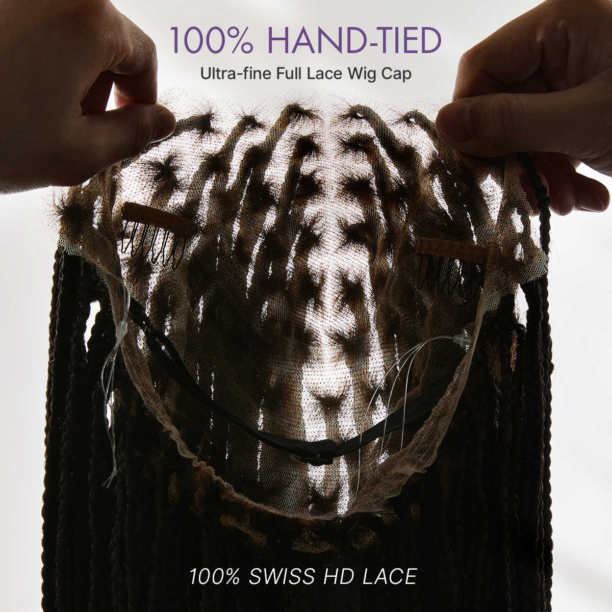 OwnScalp™ Lightweight Salon-Like Braids with a Real Scalp Look Full HD Lace Knotless Box Braided Wig Flexi-Fit Invisi Drawstring Cap - US Only