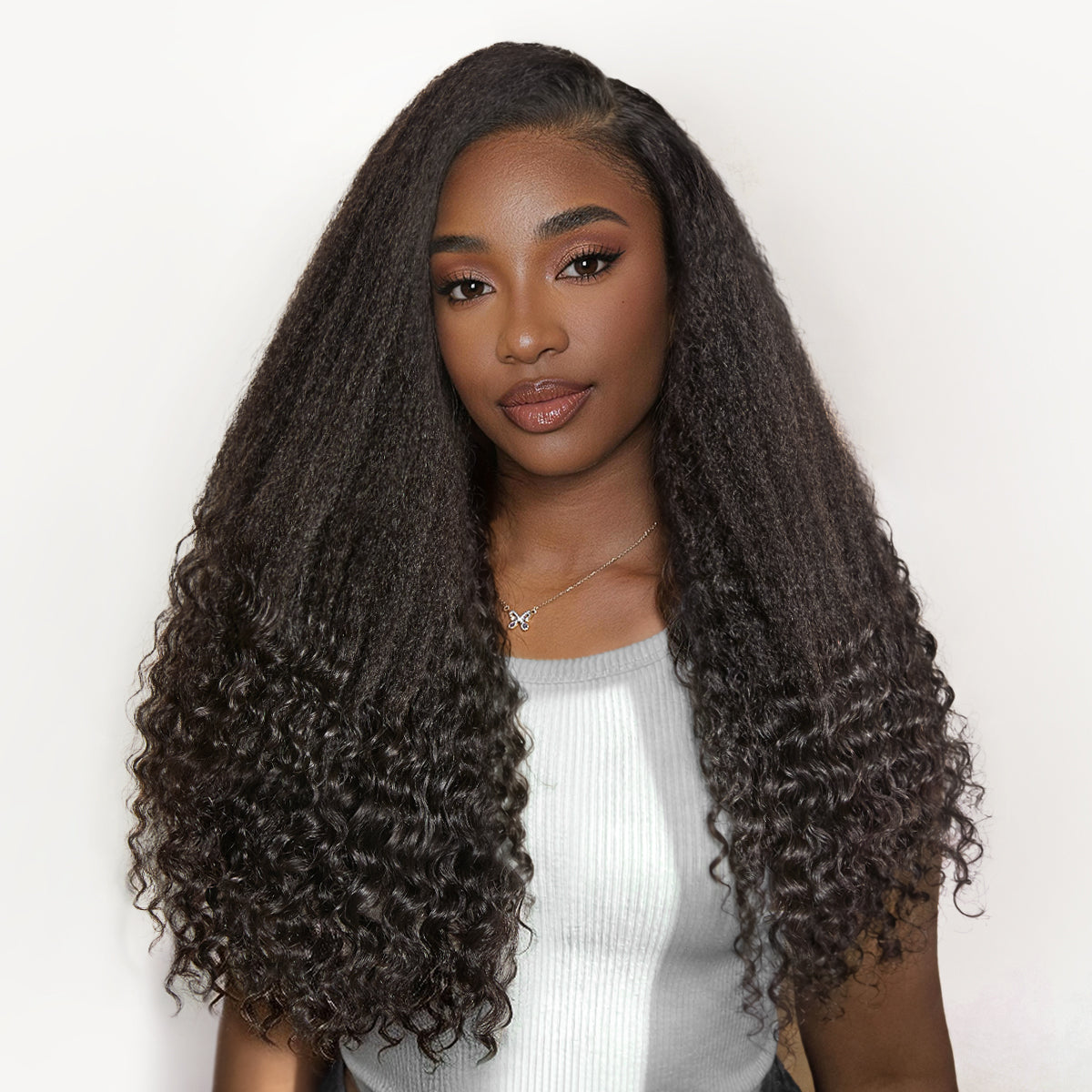 Luvme All-Day Comfort Wig PartingMax Natural Black Kinky Straight to Curly 7x6 Closure HD Lace Glueless Wig Pre Cut Lace