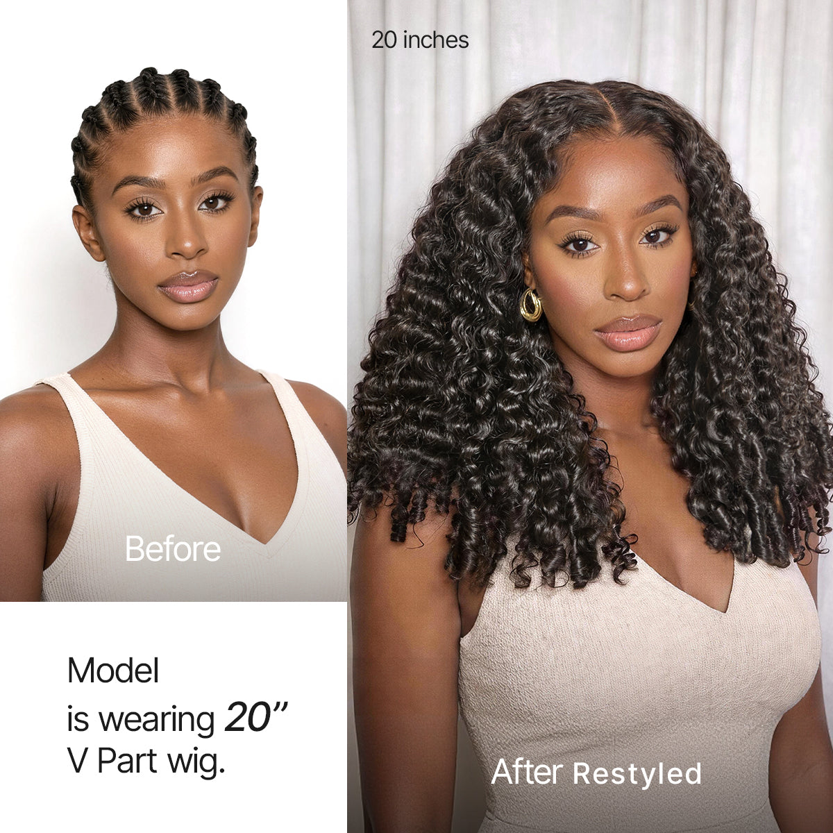 True Scalp V Part 180% Density Burmese Curly Finger Coil Ends Glueless Human Hair Wig with Flexi-Fit Drawstring
