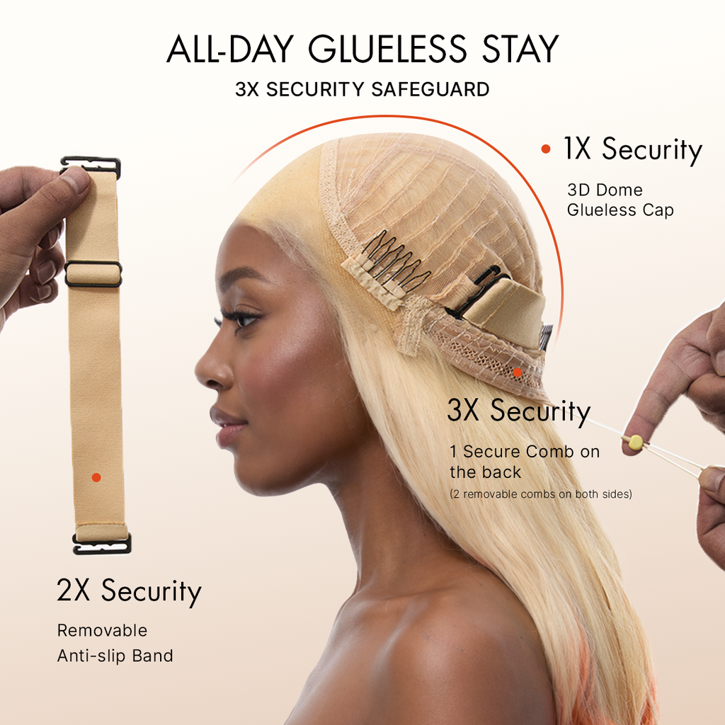 613 Blonde to Ginger Ombre Body Wave Glueless Ear-to-ear 13x4 HD Lace Front Wig Pre-Cut Lace Flexi-Fit Drawstring Cap