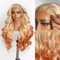613 Blonde to Ginger Ombre Body Wave Glueless Ear-to-ear 13x4 HD Lace Front Wig Pre-Cut Lace Flexi-Fit Drawstring Cap