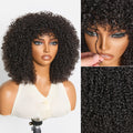 Throw On & Go 200% Density Natural Black Afro Curly No Lace Glueless Short Wig