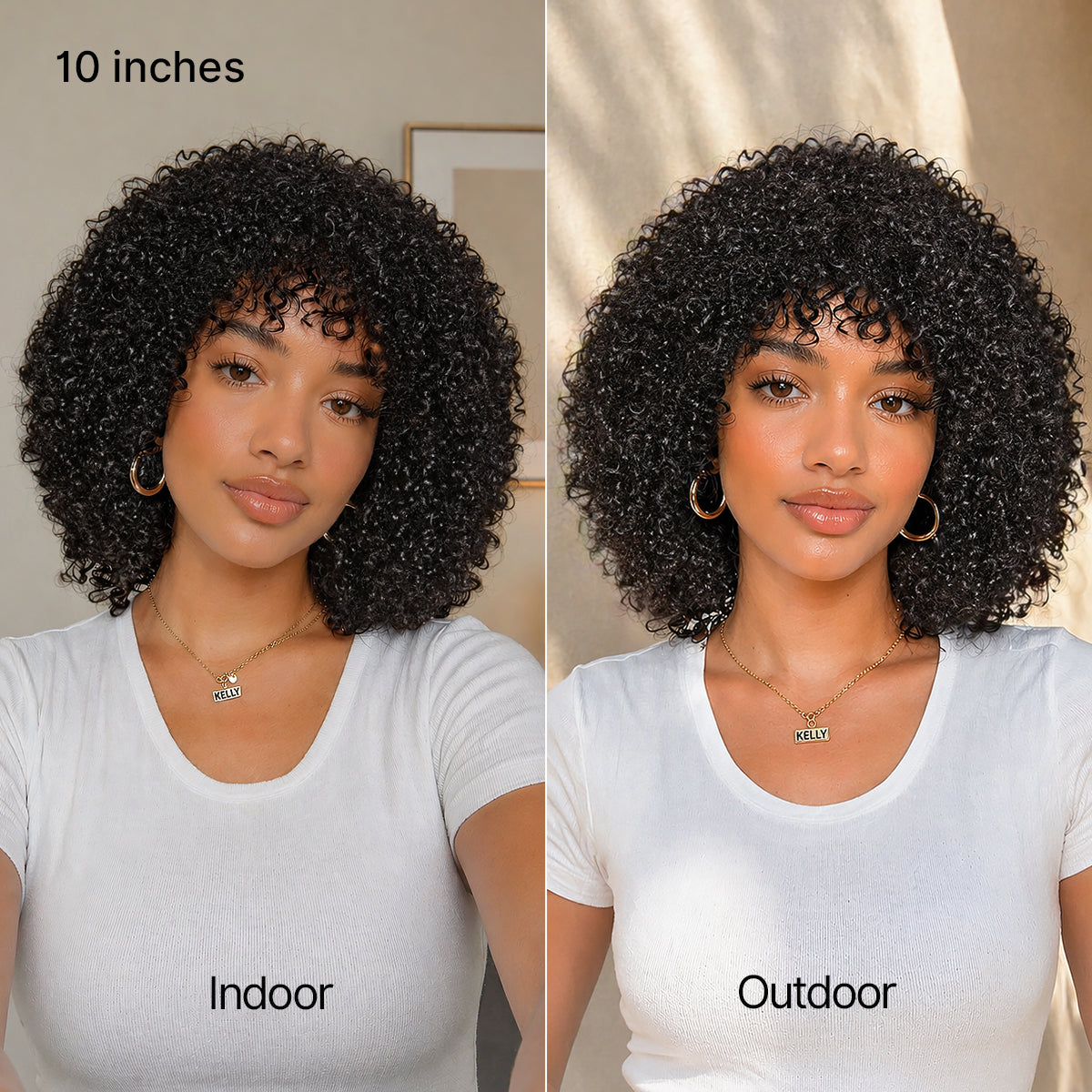Throw On & Go 200% Density Natural Black Afro Curly No Lace Glueless Short Wig