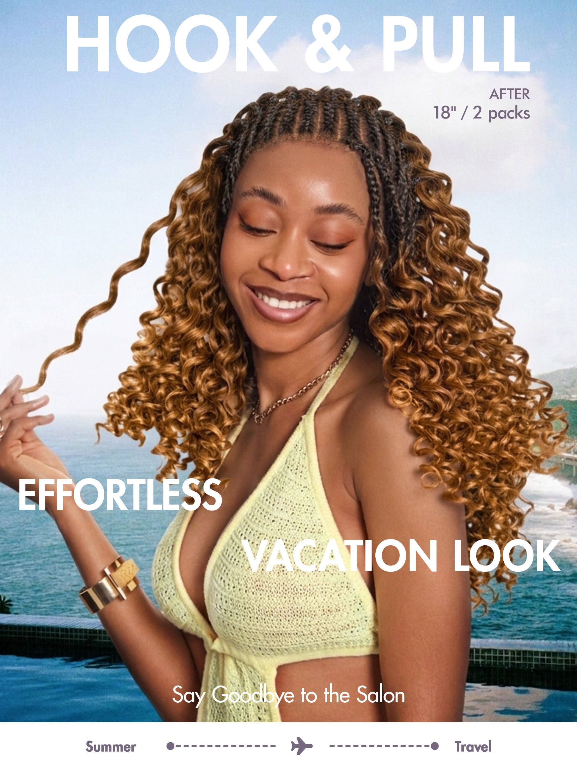 Readitress™ Pre-Separated Feather Crochet Human Hair for Miracle Knots Boho Braids | Ombre Brown Deep Wave Protective Style (Free Gifts Included)