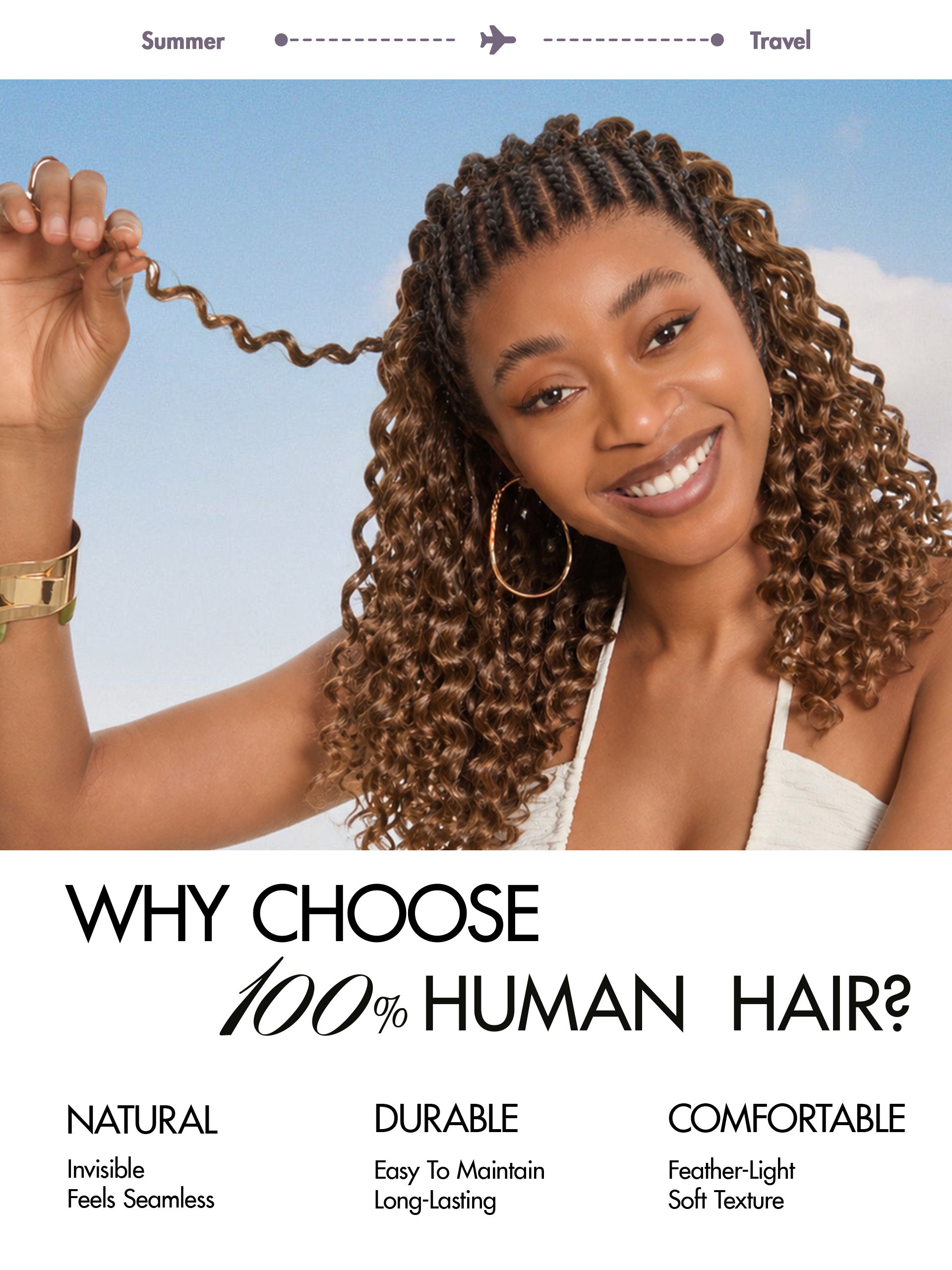 Readitress™ Pre-Separated Feather Crochet Human Hair for Miracle Knots Boho Braids | Ombre Brown Deep Wave Protective Style (Free Gifts Included)