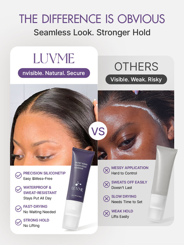 US Only | LUVME Wig Hairline Glue - Silicone Applicator for Easy Mess-Free Application, Invisible Strong Hold