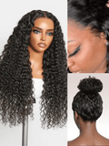 PreMax 180% Density Water Wave Glueless Flexi-Fit Drawstring 13x4 Frontal Lace Fluffy Curly Pre-Cut Lace Wig, 360-Like Design Allows Ponytail & Updo