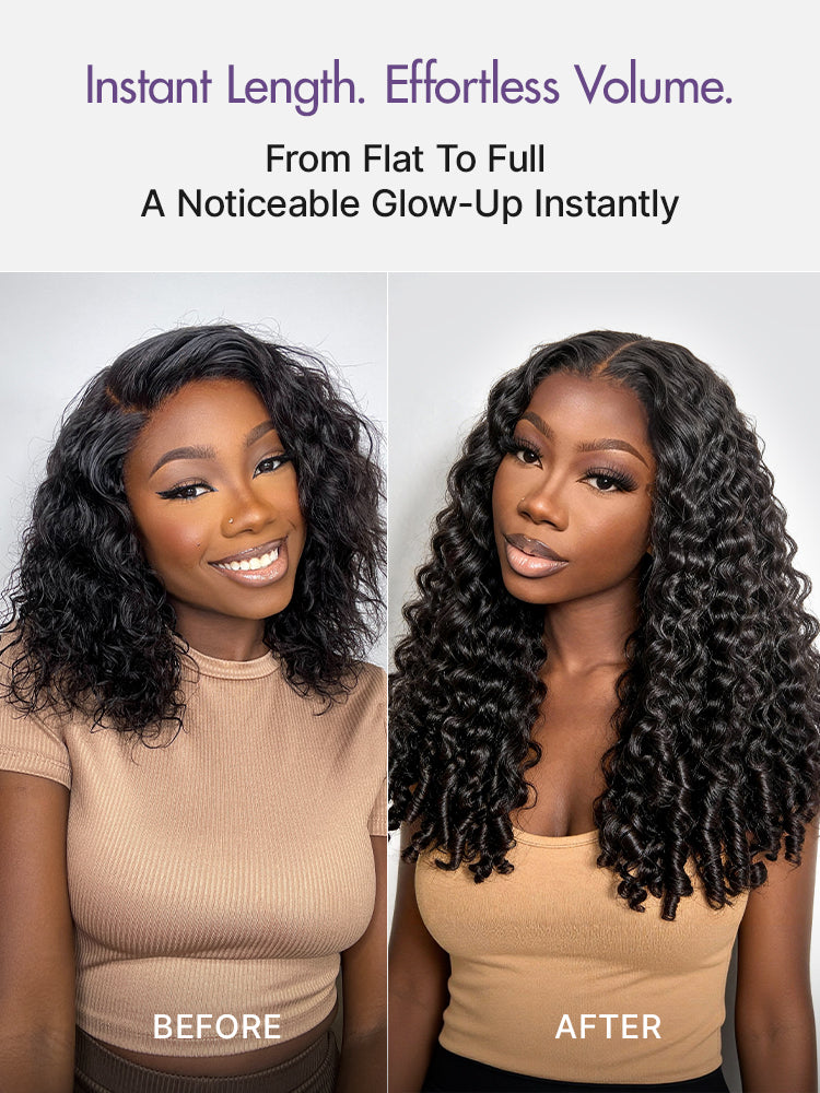 Burmese Curly Finger Coil Ends Seamless Clip in Extensions Real Human Hair Pieces 135g 9pcs / 7pcs with Free Gift