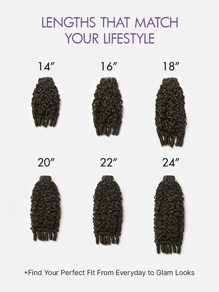 New Customers Only | Burmese Curly Finger Coil Ends Seamless Clip in Extensions Real Human Hair Pieces 135g 9pcs / 7pcs with Free Gift