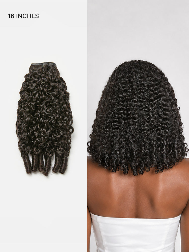 Burmese Curly Finger Coil Ends Seamless Clip in Extensions Real Human Hair Pieces 135g 9pcs / 7pcs with Free Gift