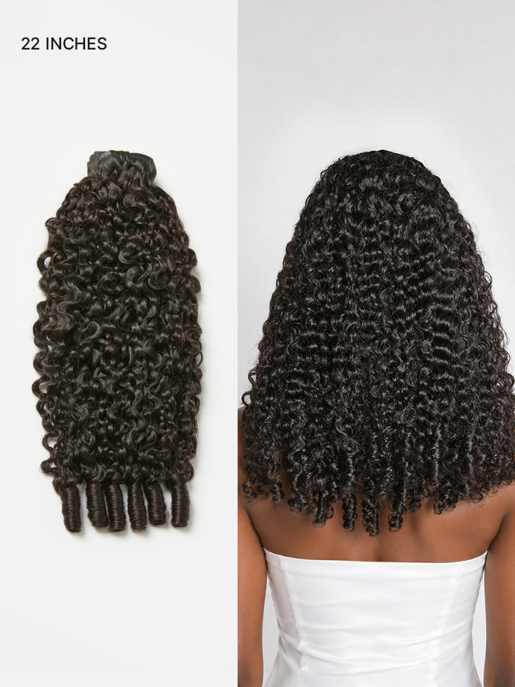 Burmese Curly Finger Coil Ends Seamless Clip in Extensions Real Human Hair Pieces 135g 9pcs / 7pcs with Free Gift