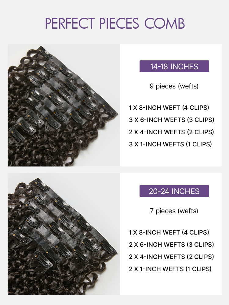 New Customers Only | Burmese Curly Finger Coil Ends Seamless Clip in Extensions Real Human Hair Pieces 135g 9pcs / 7pcs with Free Gift
