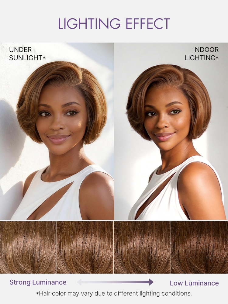 Chestnut Brown Elegant Glueless Minimalist HD Lace Short Pixie Cut Wig with Bangs