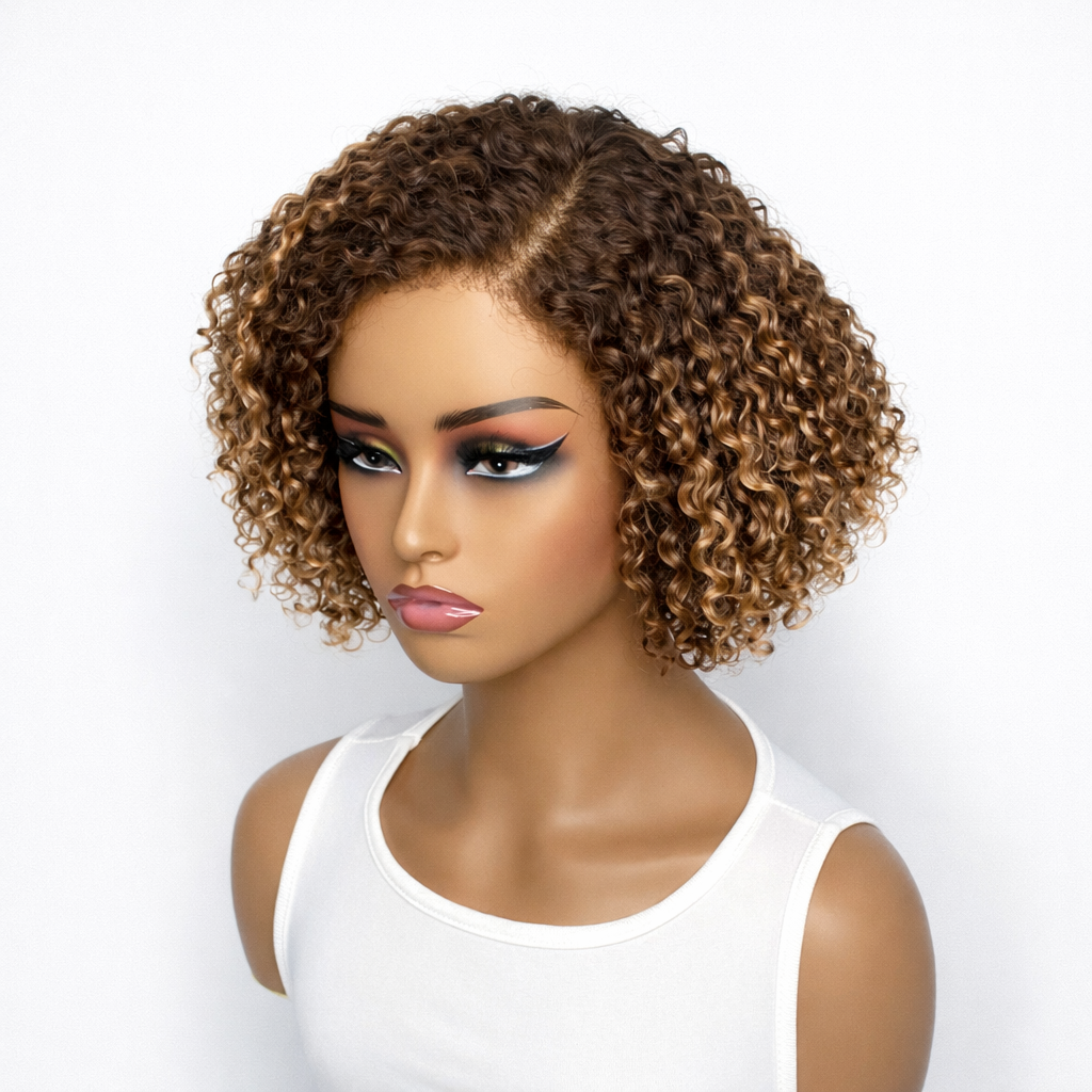 Outlet | Ash Blonde Kinky Curly Glueless Minimalist Lace Wig