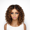 Outlet | Deep Curly Omber Brown 5x5 Closure Lace 100% Human Hair Wig