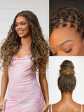 New Customers Only | OwnScalp™ Ombre Honey Blonde French Curl Knotless Boho Braids HD Full Lace Long Wig Flexi Fit Invisi Drawstring Cap - US Only