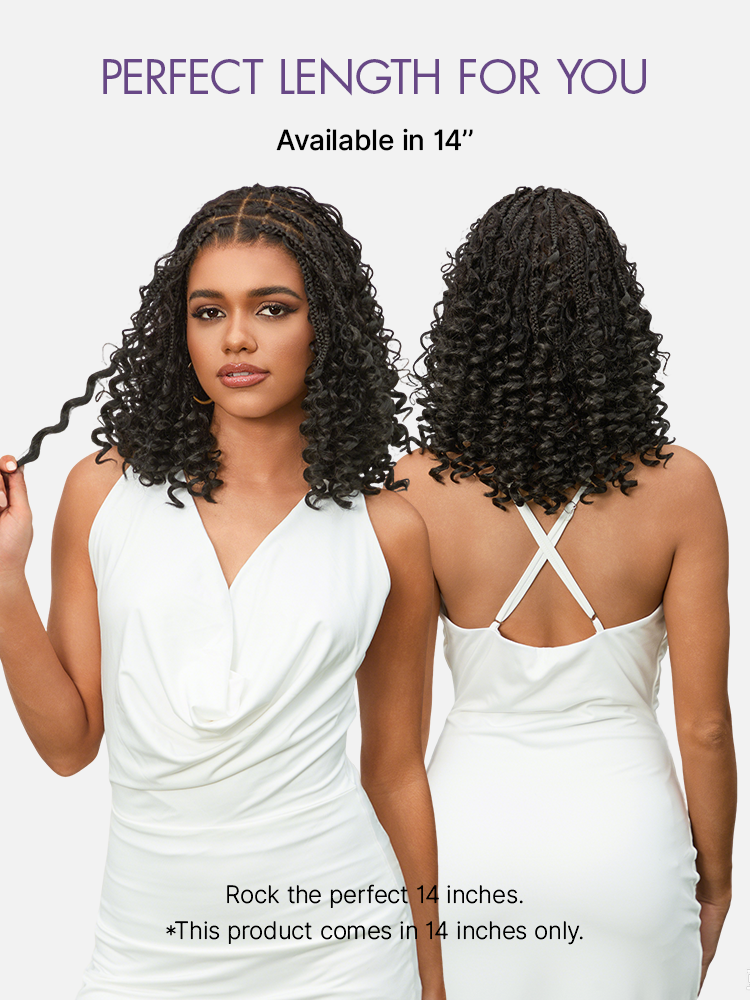 OwnScalp™ HD Full Lace Knotless Boho Curls Braided Bob Pre-Cut Lace Wig Flexi Fit Invisi Drawstring Cap