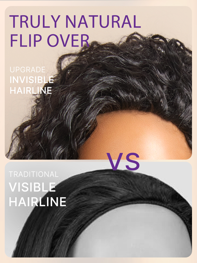 Luvme Too Easy Texture™ 3-In-1 Half Wig 180% Density Water Wave Glueless Flexi-Fit Drawstring Wig