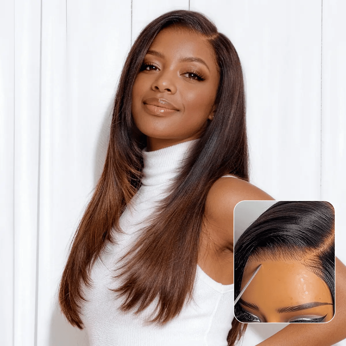 New Customers Only | Luvme All-Day Comfort™ Wig Layered Light Yaki Straight Glueless 7x6 Closure HD Lace Human Hair Wig Pre-Cut Lace