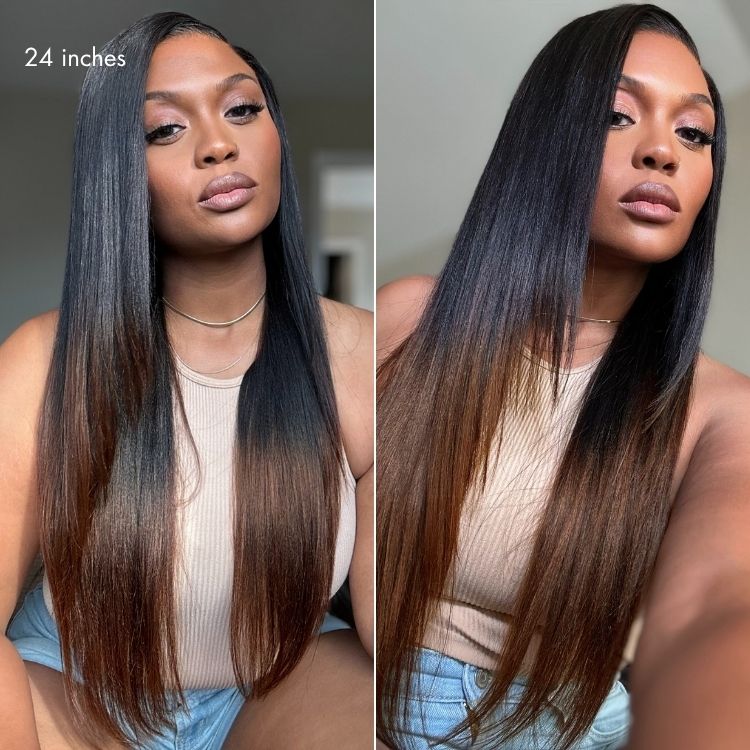 New Customers Only | Luvme All-Day Comfort™ Wig Layered Light Yaki Straight Glueless 7x6 Closure HD Lace Human Hair Wig Pre-Cut Lace
