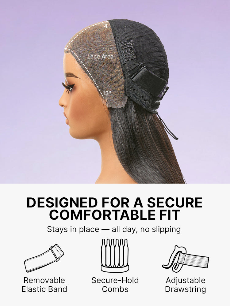 Side-Parted Fulani Braids Straight 13x4 Frontal Lace Bob Wig Pre-cut Lace
