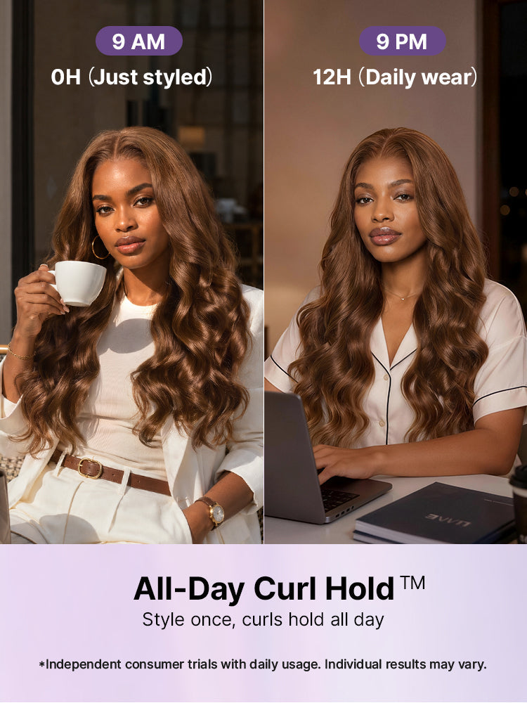 All Day Curl Hold Honey Chestnut Brown 180% Density Loose Wave 7x6 Closure HD Lace Glueless Wig Pre-Cut Lace