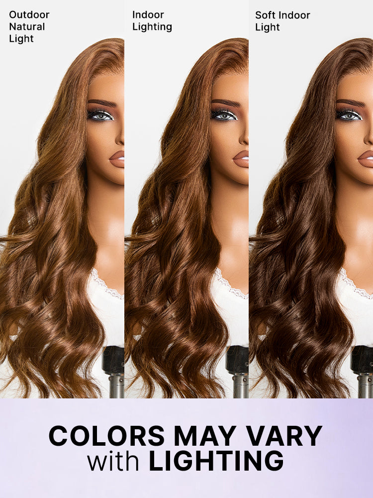 All Day Curl Hold Honey Chestnut Brown 180% Density Loose Wave 7x6 Closure HD Lace Glueless Wig Pre-Cut Lace