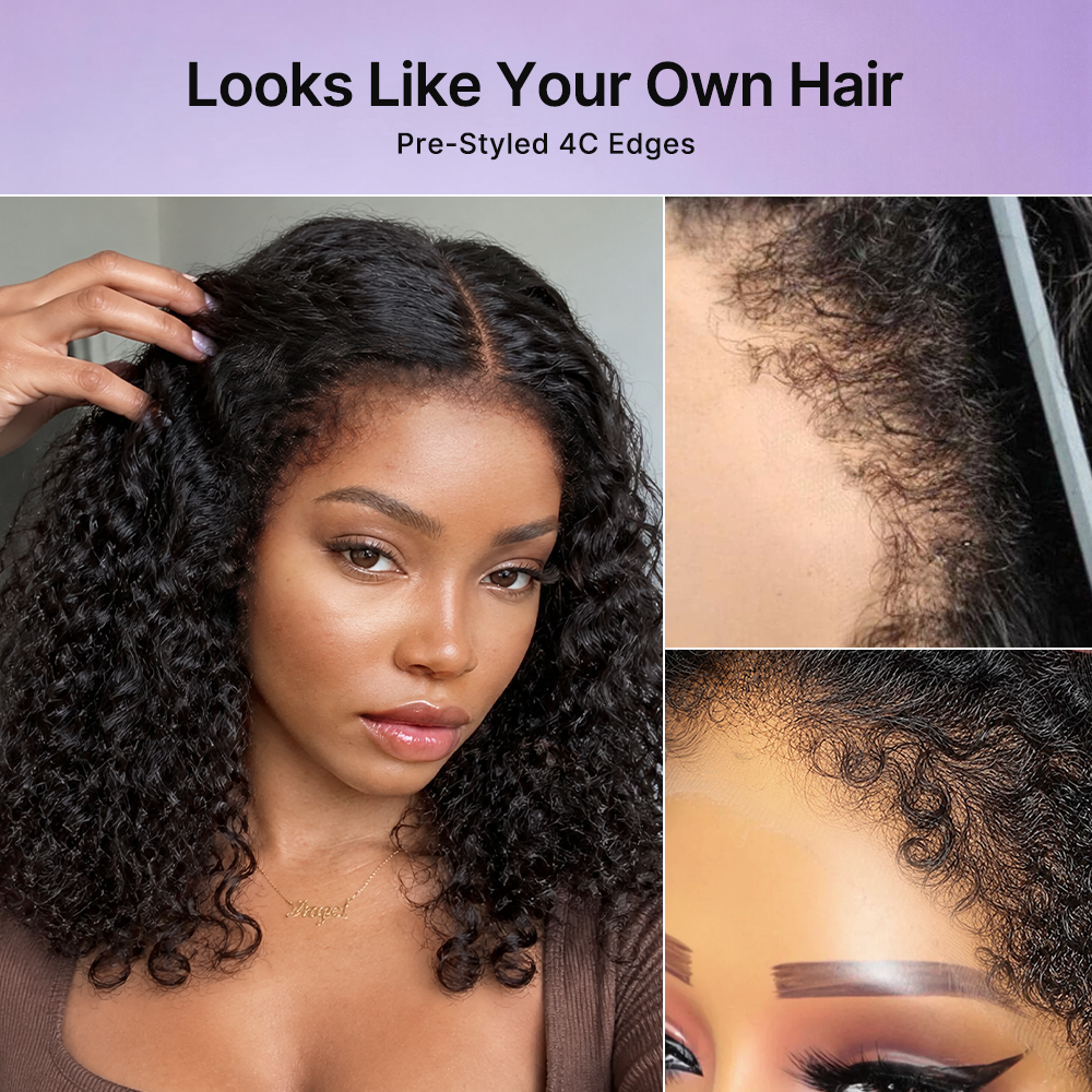 PreMax 180% / 250% Density Water Wave Glueless Flexi-Fit Drawstring 13x4 Frontal Lace Fluffy Curly Wig Pre-Cut Lace