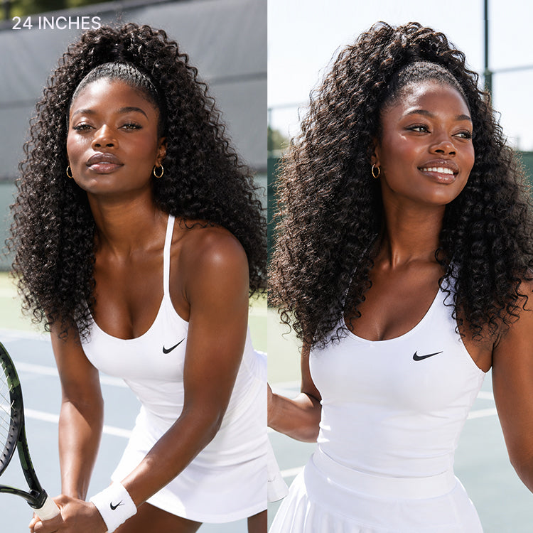 PreMax 180% / 250% Density Water Wave Glueless Flexi-Fit Drawstring 13x4 Frontal Lace Fluffy Curly Wig Pre-Cut Lace