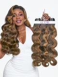 Brown Highlight Body Wave Bundles 100% Premium Remy Human Hair Bundles 1pc / 3pcs