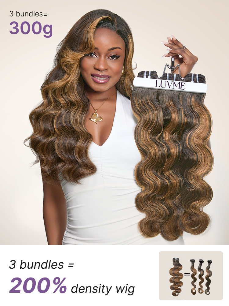 Brown Highlight Body Wave Bundles 100% Premium Remy Human Hair Bundles 1pc / 3pcs