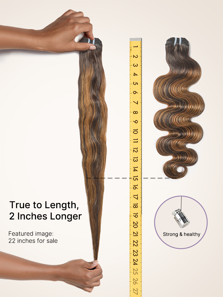 Brown Highlight Body Wave Bundles 100% Premium Remy Human Hair Bundles 1pc / 3pcs