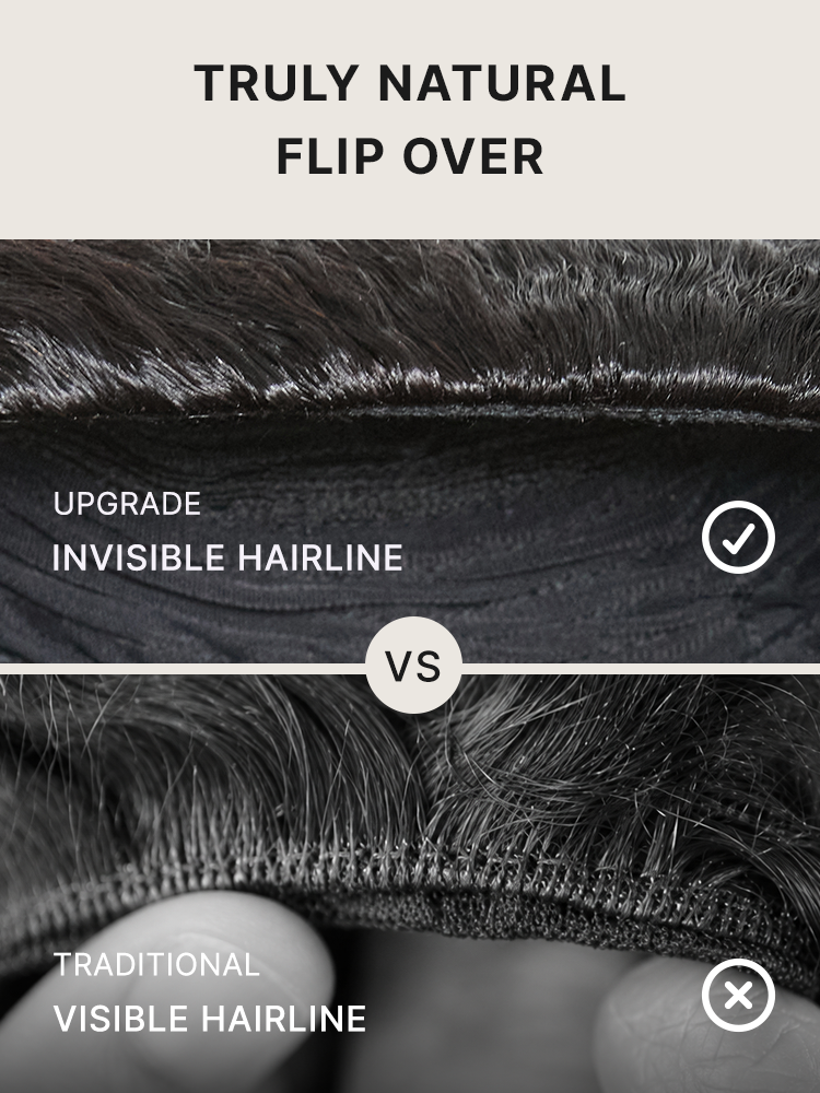 New Customers Only | 3-In-1 Half Wig 180% Density Kinky Straight Bob Glueless Flexi-Fit Drawstring Wig