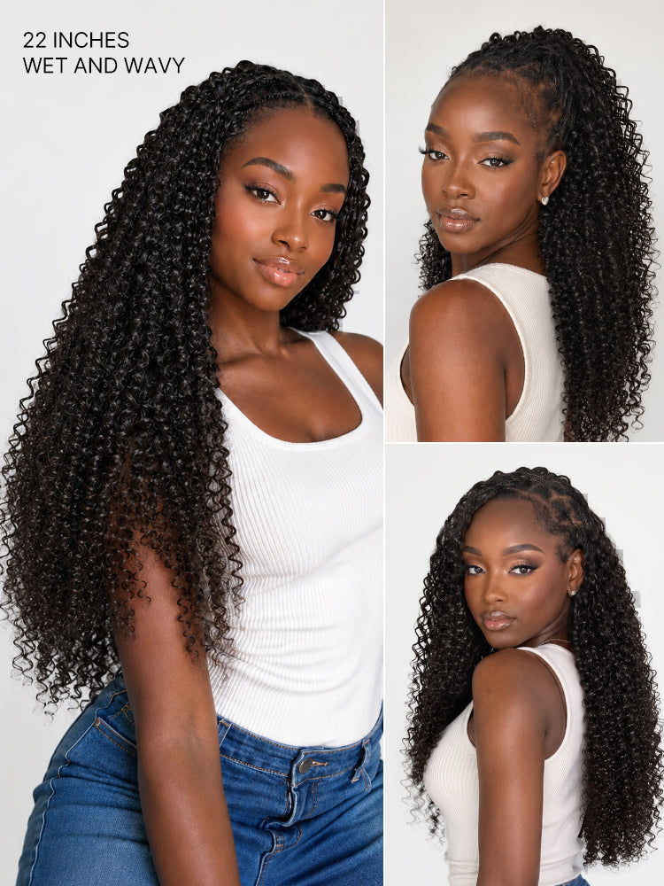 Miracle Knots Crochet Hair Burmese Curly | Wet and Wavy Water Wave | Kinky Straight for Boho Braids | Crochet Weaves | Fulani Braids | Twists Pre-Separated Lightweight Full & Soft Pre-Looped Human Hair Extensions Protective Style