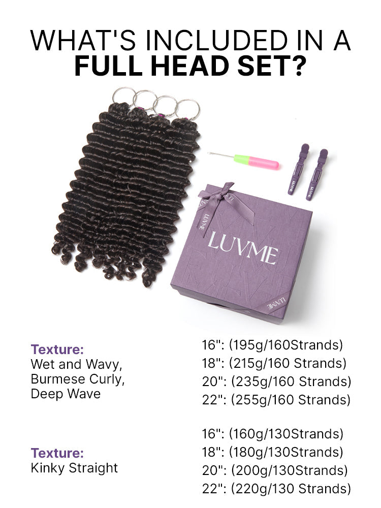 Miracle Knots Crochet Hair Burmese Curly | Wet and Wavy Water Wave | Kinky Straight for Boho Braids | Crochet Weaves | Fulani Braids | Twists Pre-Separated Lightweight Full & Soft Pre-Looped Human Hair Extensions Protective Style