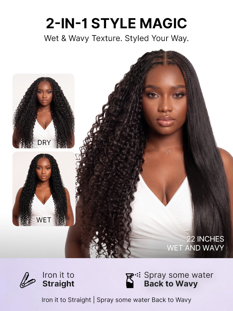 Miracle Knots Crochet Hair Burmese Curly | Wet and Wavy Water Wave | Kinky Straight for Boho Braids | Crochet Weaves | Fulani Braids | Twists Pre-Separated Lightweight Full & Soft Pre-Looped Human Hair Extensions Protective Style