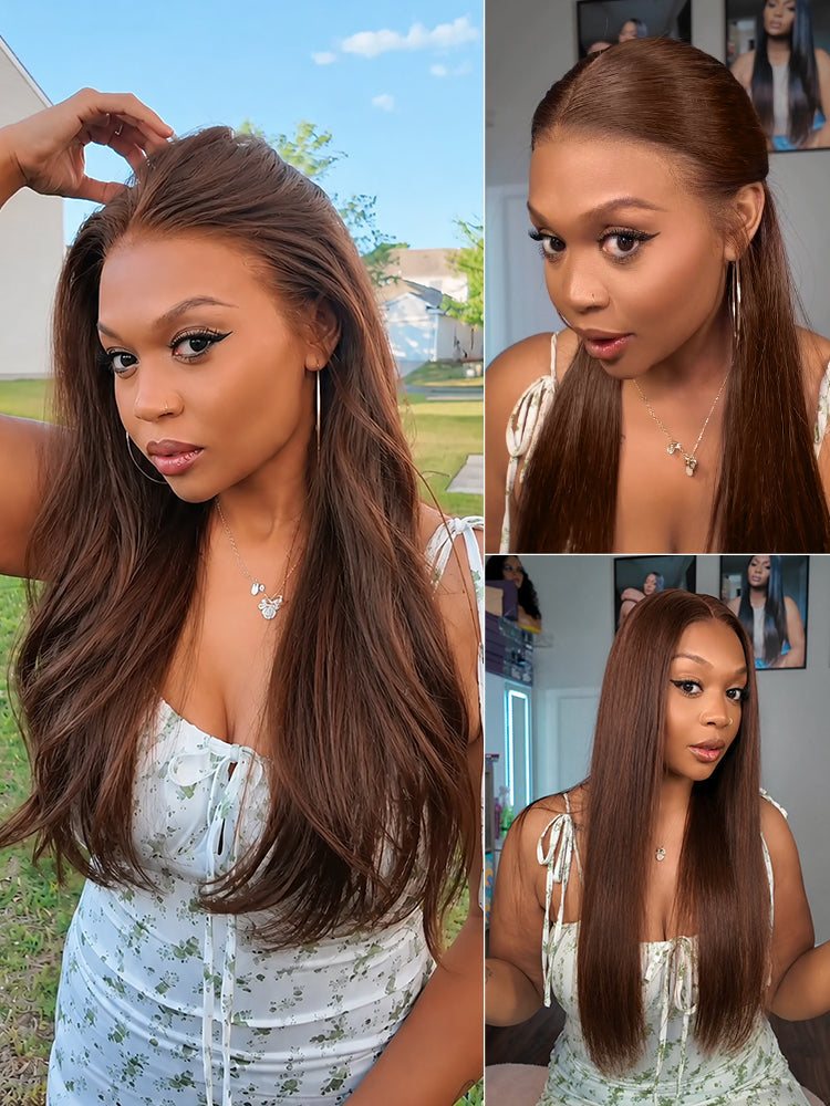 PreMax Wigs | Super Natural Hairline Silky Straight Glueless 13x4 Frontal Lace Wig Human Hair Pre-Cut Lace