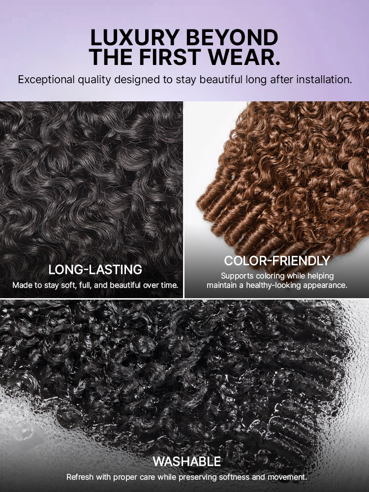1pc Soft & Voluminous Burmese Curly 100% Virgin Human Hair Bundles