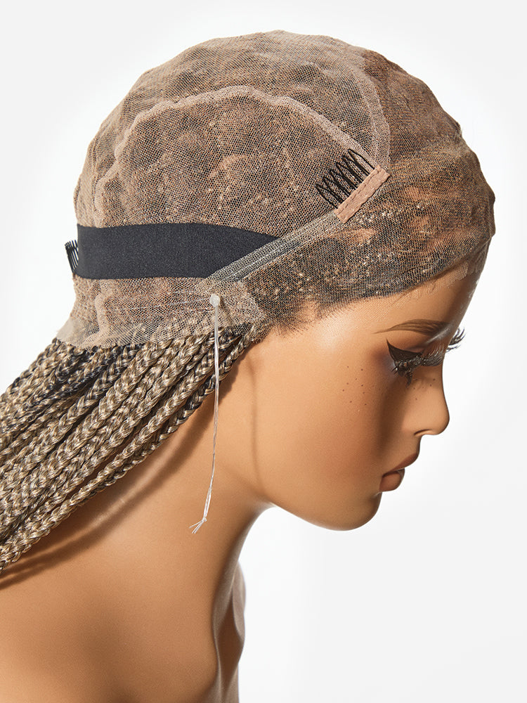 OwnScalp™ Lightweight Salon-Like Braids with a Real Scalp Look Full HD Lace Knotless Box Braided Wig Flexi-Fit Invisi Drawstring Cap - US Only