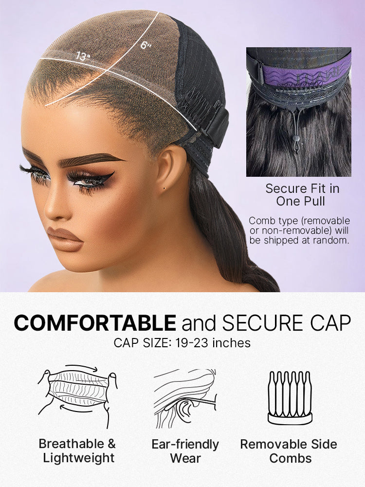 NatureMAX™ 200% Density Ombre Brown / Natural Black Loose Wave Glueless 13x6 / 13x4 HD Lace Front Wig Human Hair Pre-Cut Lace Flexi-Fit Drawstring Cap