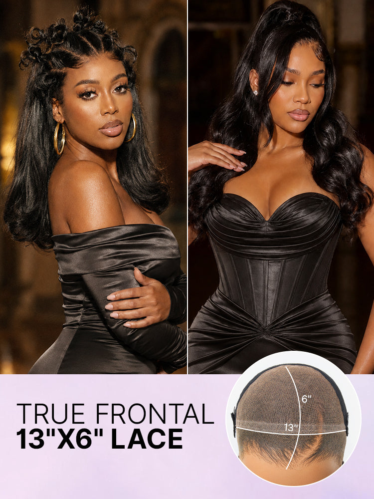 NatureMAX™ 200% Density Ombre Brown / Natural Black Loose Wave Glueless 13x6 / 13x4 HD Lace Front Wig Human Hair Pre-Cut Lace Flexi-Fit Drawstring Cap