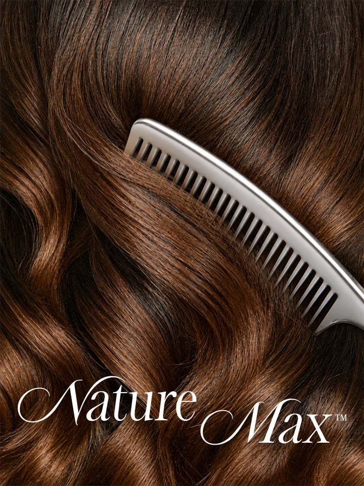 NatureMAX™ 200% Density Ombre Brown / Natural Black Loose Wave Glueless 13x6 HD Lace Front Shoulder Length Wig Pre-Cut Lace Flexi-Fit Drawstring Cap