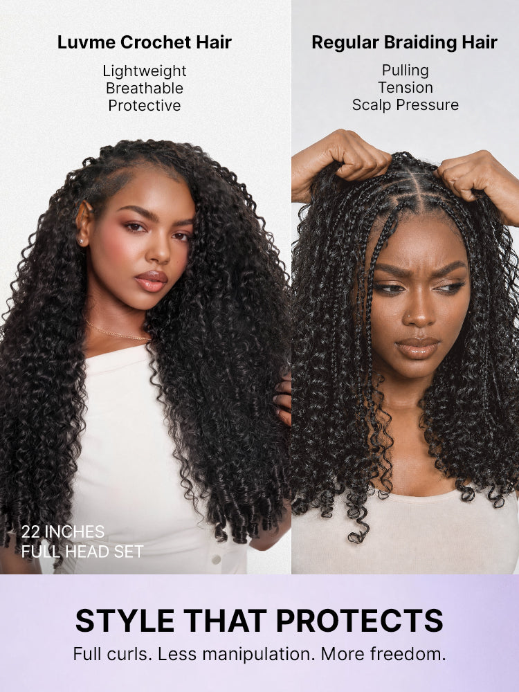 Miracle Knots Crochet Hair Burmese Curly for Boho Braids | Crochet Weaves | Fulani Braids | Twists Pre-Separated Lightweight Full & Soft Pre-Looped Human Hair Extensions Protective Style