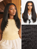 180% Density Light Kinky Straight Butterfly Cut Layered  Glueless 7x6 Closure HD Lace Wig Pre-Cut Lace